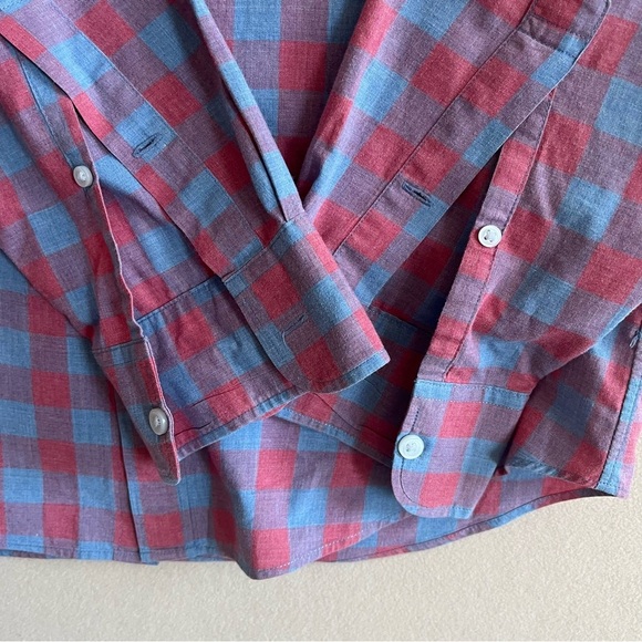JCrew Men’s Casual Button Down Red and Blue Check Shirt Slim Fit size Small - Picture 6 of 12